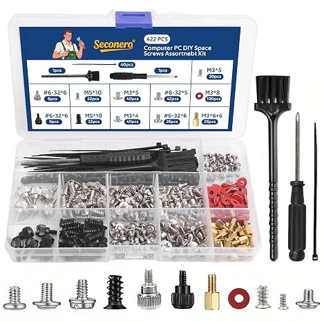 422 Pcs Computer Screw Set, PC Motherboard Standoffs Screws