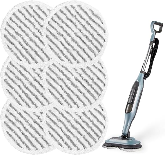6-Pack Steam Mop Pads Compatible with Shark S6002UK, S7201UK – Reusable Microfiber Replacement Pads for Shark Steam Mop & Shark Steam and Scrub Mop – All-in-One Cleaning Pads for Sealed Hard Floors