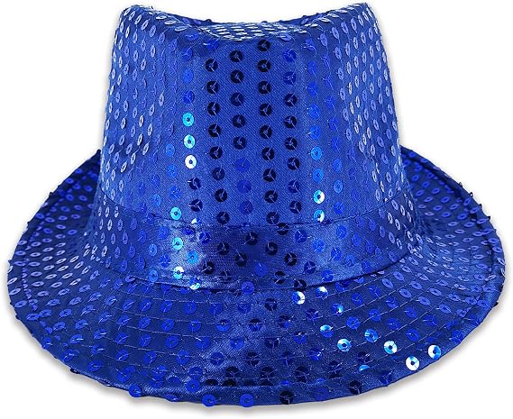 Pohotobooth Props Ltd Vibrant Sequin Fedora Hat - Sparkling Trilby Jazz Party Gangster Hat for Adults, One Size Fits All, Multiple Colors Available