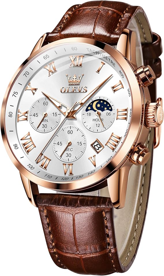 OLEVS Women's Stainless Steel Waterproof Watch with Small Dial Analogue Quartz and Gold Dial