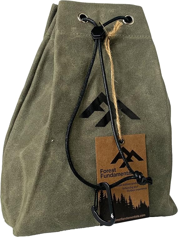 Tinder Pouch | Handmade Bushcraft, Camping, Hiking & Foraging Possibles Pouch | Waterproof Waxed Cotton Canvas | Cotton Drawstring Bag | Handmade in UK