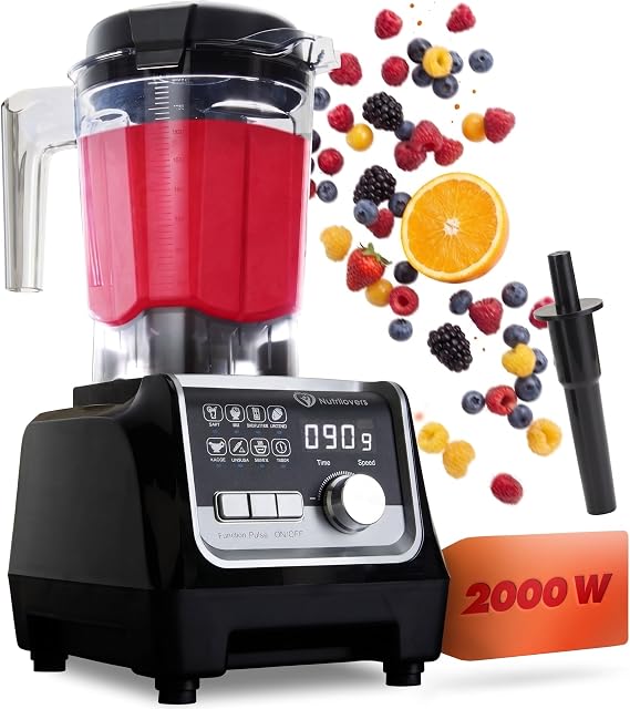 NUTRI-BLENDER MAX High Performance Blender 2000W Professional Smoothie Maker Glass Blender – 2L Tritan, BPA Free, 9 Levels, Digital Timer (NUTRI-BLENDER MAX+)