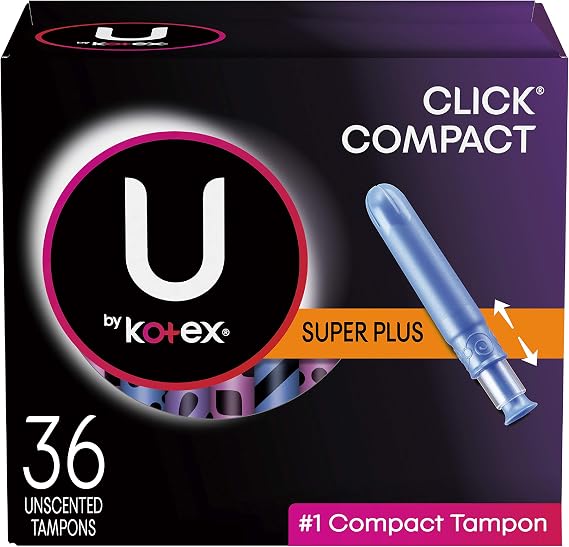 U by Kotex Click Compact Tampons Super Plus Absorbent Unscented 36 Count