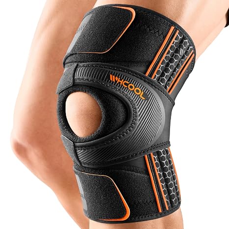 Knee Support for Men & Women, Open Patella Knee Brace with Adjustable Straps, Breathable 360° Support,L