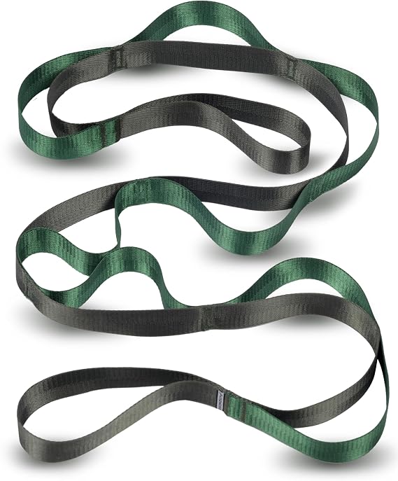 Acozycoo Stretching Strap with 10 Loops – Non-Elastic Yoga Strap for Physical Therapy, Knee Replacement Recovery & Plantar Fasciitis – Leg Stretcher Band for Flexibility & Hamstring Rehab