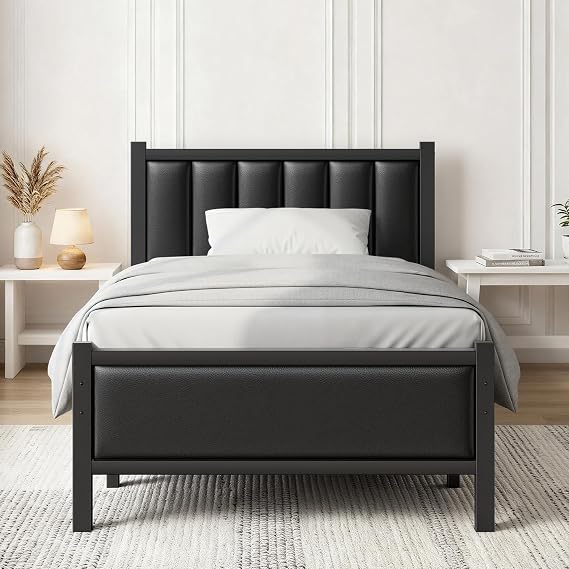 3ft Single Bed Frame, Single Bed with Sturdy Steel Slats Support Platform