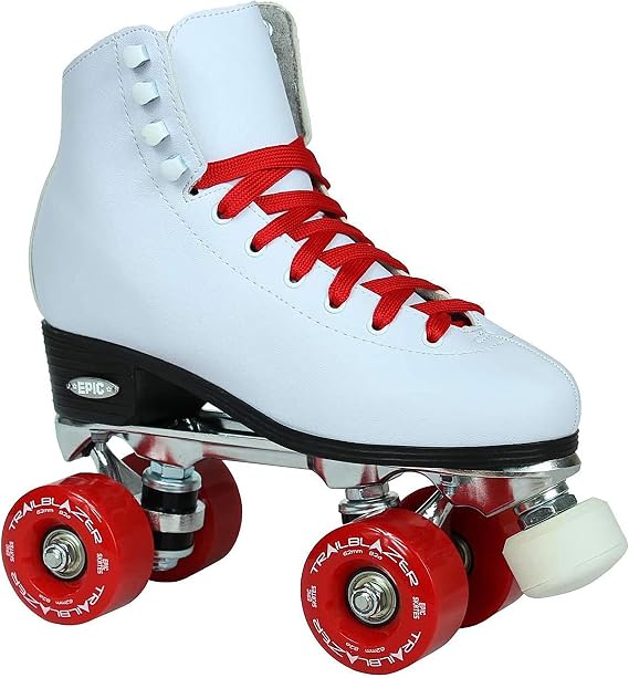 Epic Skates 2016 Epic Classic 6 High-Top Quad Roller Skates with Red Wheels, White by Epic