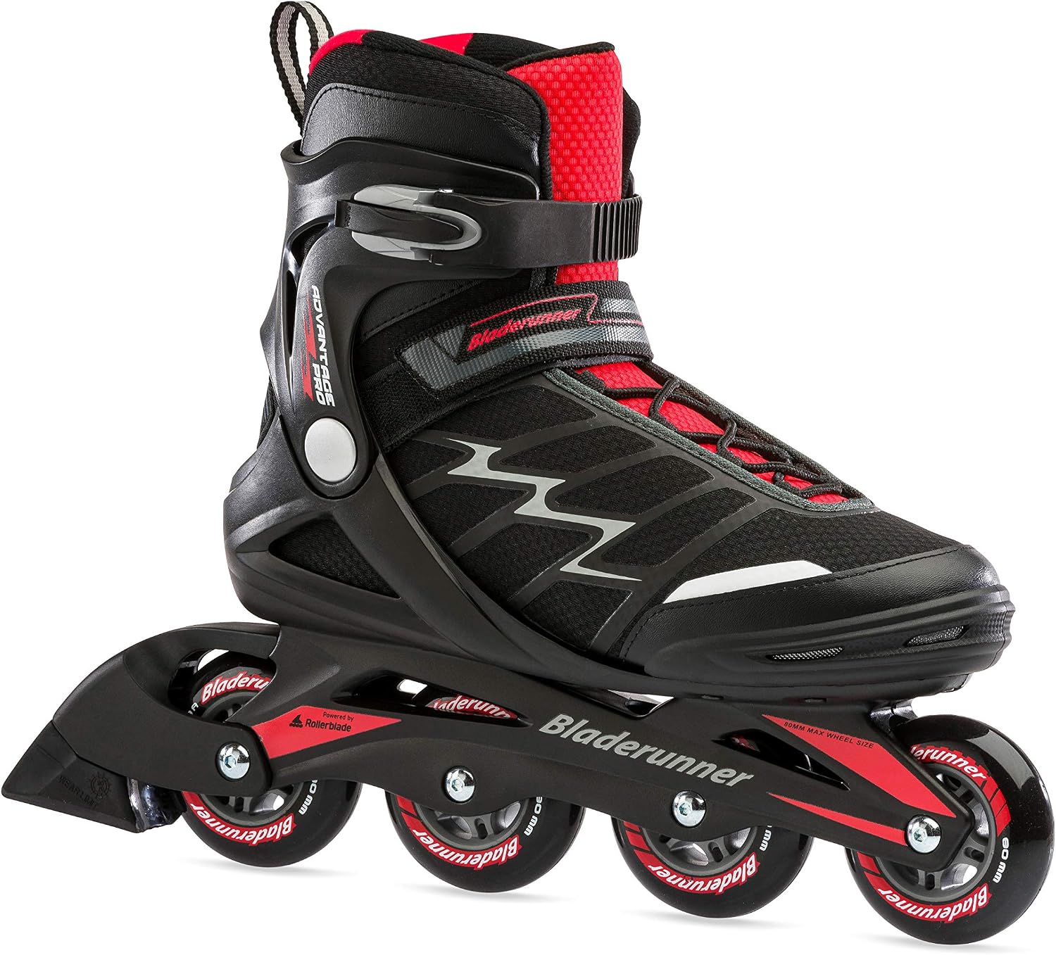 Bladerunner by Rollerblade Advantage Pro XT Herren Erwachsene Fitness Inline Skate, Schwarz und Rot, Inline Skates