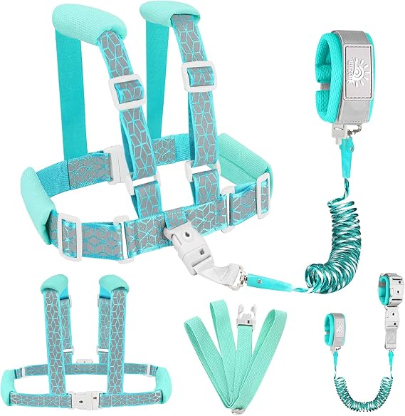 4 in 1 Toddler Reins,Baby Safety Harness Leash with Lock,6.5ft