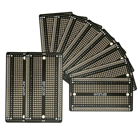 10 Pcs Solderable Breadboard PCB Board Gold-Plated Solder Breadboard for DIY Electronics Projects Apply to Soldering Projects 3.5"x2.05" (Black)