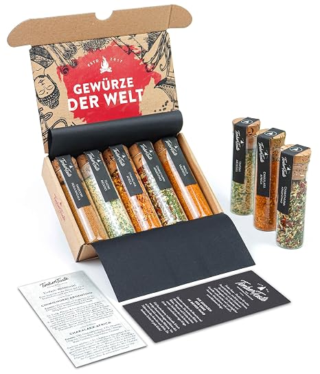 5 Spices from Around the World Spice Gift Set with Spice Dictionary (PDF) (English not ) Special Spice Set Gift 5 Rare Spices in One Spice Set Gift for Chefs Exotic Spices
