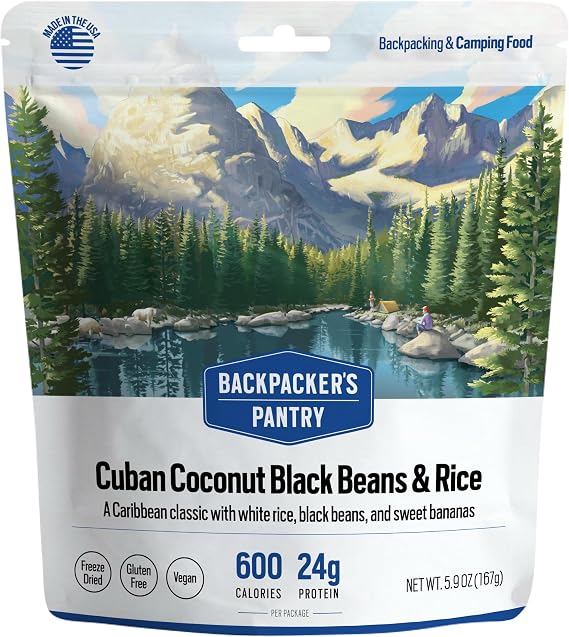 Backpacker's Pantry Cuban Coconut Black Beans and Rice, Two Serving Pouch