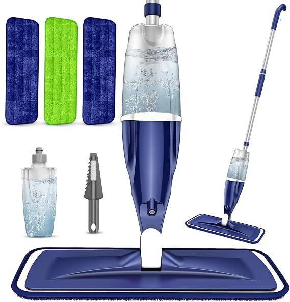 Spray Mops with 3 Washable Pads: Microfibre Floor Mop for Cleaning Floors