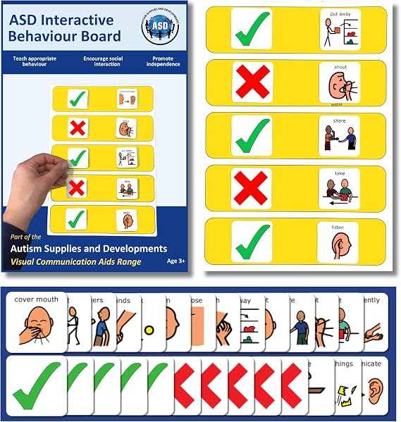 Behaviour Board for Kids with Autism, Customizable A4 ABA Visual (English)