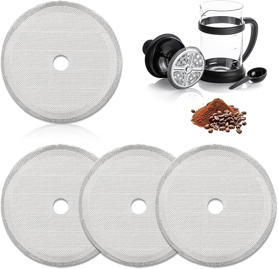 4 Pack 2.75in Cafetiere Mesh Coffee Press Filter Mesh Replacement