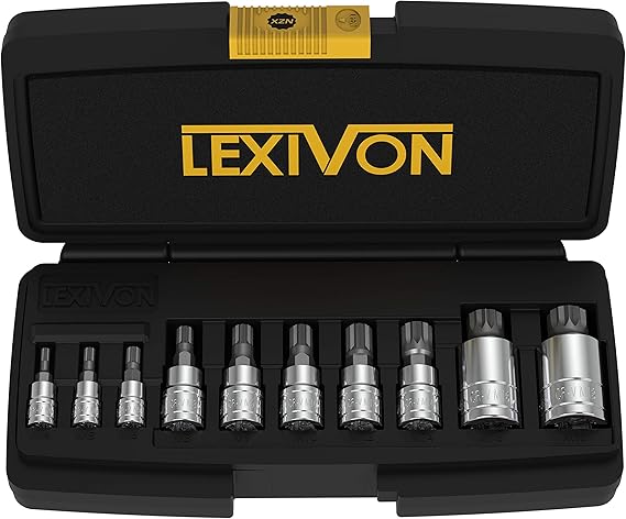 LEXIVON XZN Triple Square Spline Bit Socket Set, 10-Piece (LX-145)