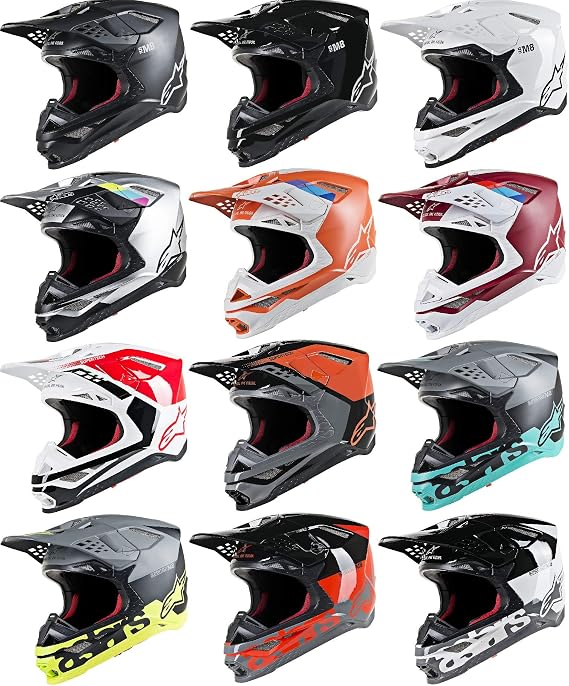 Alpinestars Supertech M8 Radium Helmet-Black/Gray/Yellow Fluo-S (8301519-1305-SM)
