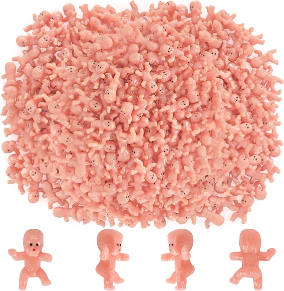 100PCS 1In Mini King Cake Babies for Mardi Gras Ice Cube Baby Shower Games