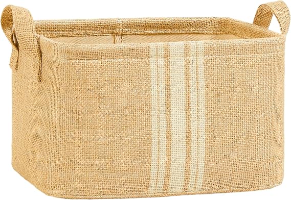 Ocean Home Textile Striped Jute Basket 30 x 21 x 18 cm