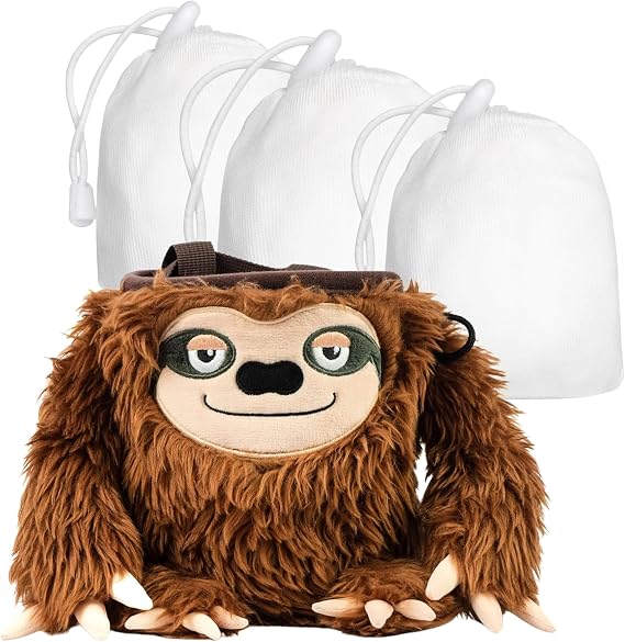 Sloth Chalk Bag for Climbing & Bouldering with 3 Refillable Chalk Balls