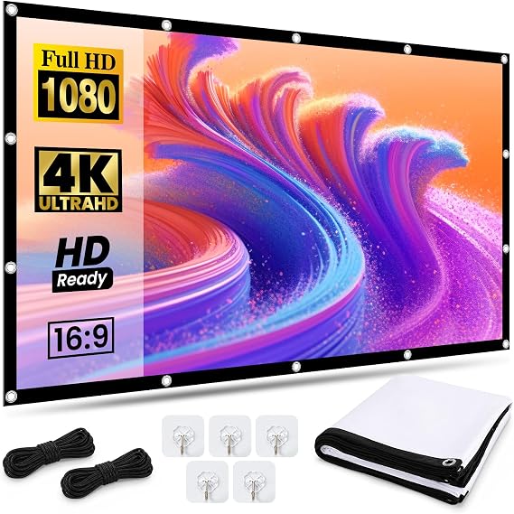 Projector Screen, 84 Inch Outdoor Foldable Screen