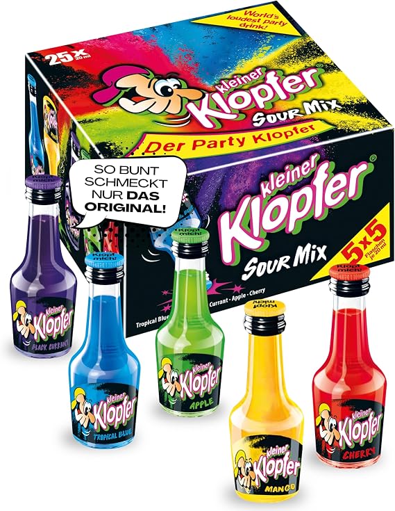 Kleiner Klopfer Sour Mix 25 Liqueurs in 5 Fruity and Sour Flavours Branded Spirits Awarded as a Top Brand 2023 500 ml