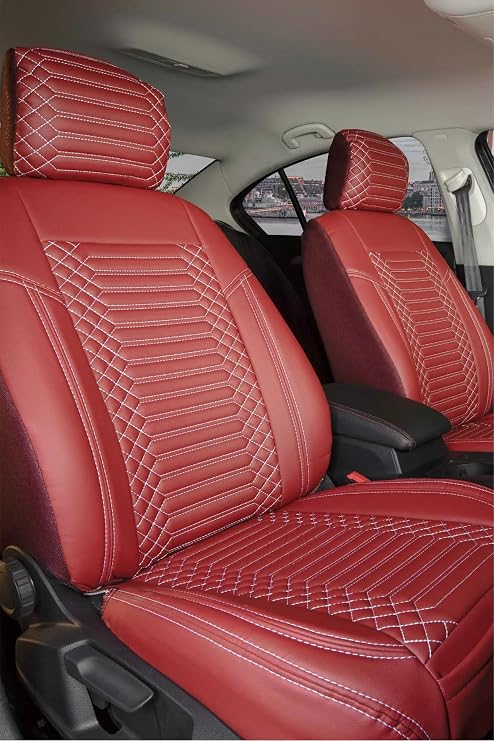 Mitsubishi Eclipse Cross ile Uyumlu Lüx Deri Oto Koltuk Kılıfı Ön Arka Takım Exclusive BORDO