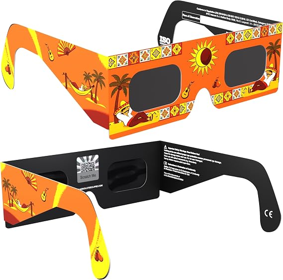 Solar Eclipse Glasses ISO 12312-2 & CE Certified – Safe Solar Viewing for Direct Sun & August 2026 Eclipse | Paper Cardboard Frame, Made in EU | For Kids & Adults