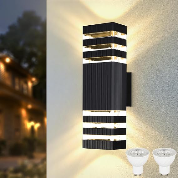 CHENBEN Outdoor Wall Light IP65 Up Down Outside Wall Lights with GU10 Bulbs [Energy Class F]