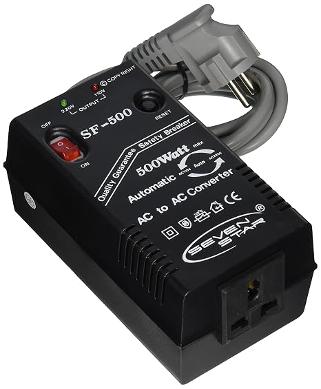 Seven Star SF500 500W 110v/220v 220v/110v Step Up/Down Automatic Transformer Adapter by PVCS Inc