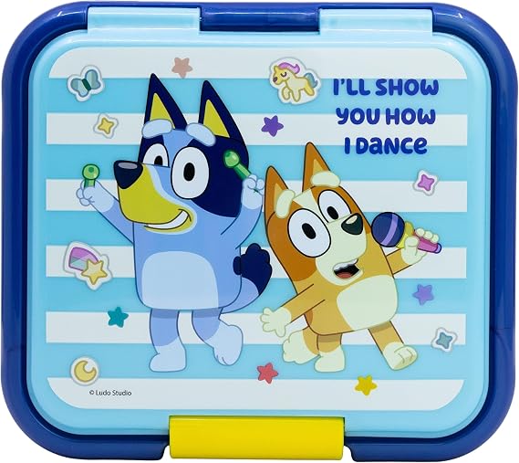 Stor Bluey Children's Sandwich Box with 3 Compartments – 1800 ml – Sturdy Plastic Lunch Box for Children – School Lunch Box