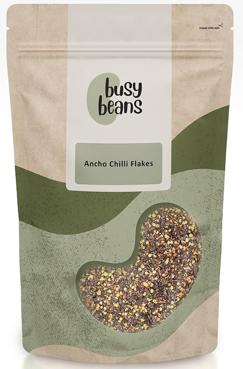 Ancho Chilli Flakes (1kg) | Mild & Smoky Dried Chilli Pepper Crushed | Ideal for Mexican Dishes, Stews & Sauces | Rich, Sweet Heat