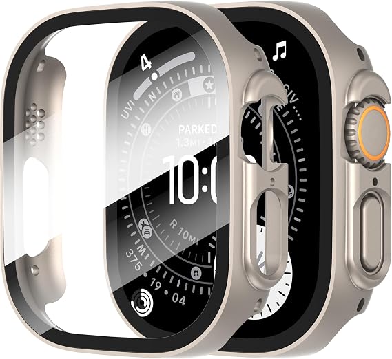 Diruite 2Pcs Screen Protector for Apple Watch Ultra 4/3/2/1 49mm Case