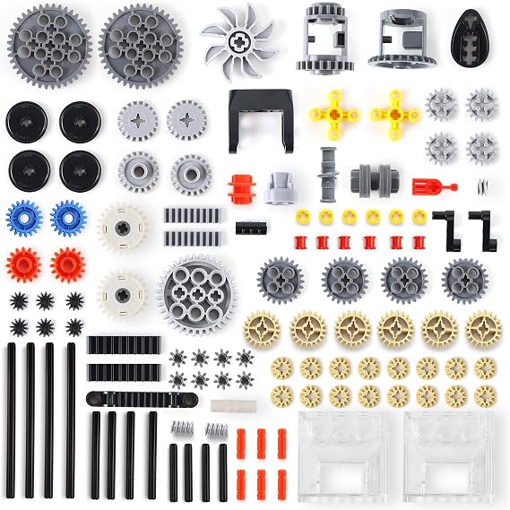117 Pieces Gears Parts Motor Gear Zipper Connector Pins Worm Compatible with Lego Technic