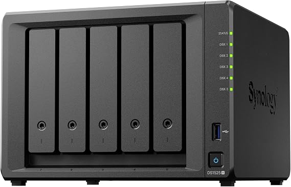 Synology DiskStation DS1525+ NAS/storage server Ryzen Embedded V1500B 8 GB DDR4 0 TB - Black