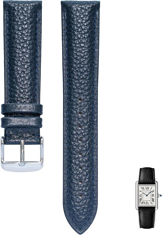 Quick Release Leather Straps For Cartier Watches With Buckle, Leather Watch Band Straps For Cartier Tank Watches - Multiple Colors