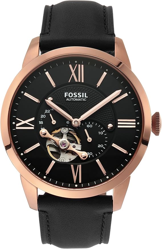 Fossil Townsman Analog Blue Dial Men's Watch, Black, Free Size, Strap