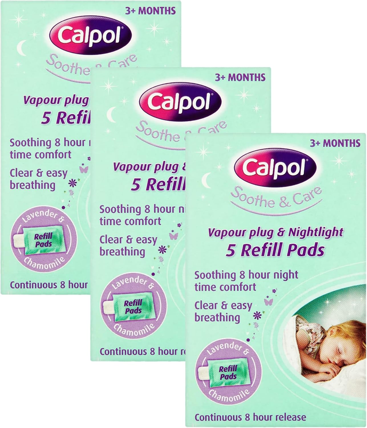 Calpol Vapour Plug Refill Pads Lavender & Chamomile 3 Months, Pack of 15