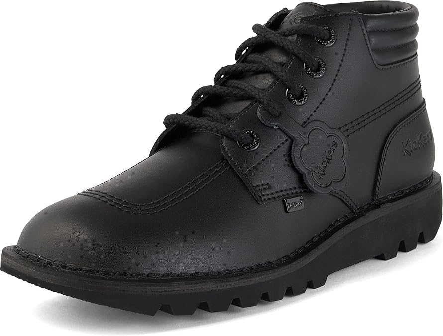Kickers Men's Kick Hi Padded Leather Shoes | Smart Everyday School Look | Everyday Comfort Fit, Cushioned for All-Day Wear
