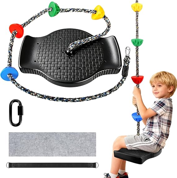 Climbing Rope Swing Tree Kids Swing with Platforms Disc Swing Seat