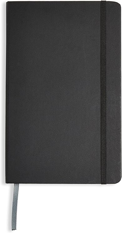 Amazon Basics A5 Classic Notebook Journal Notepad for Writing and Notes in Office School and Home Squared 240 Pages - Black