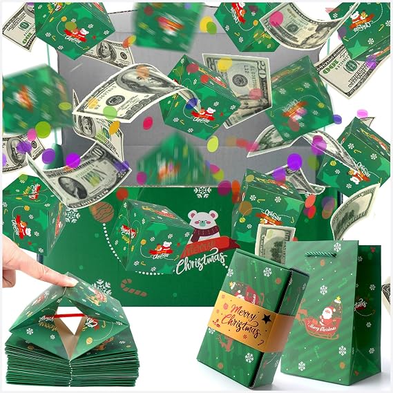 Christmas Surprise Explosion Gift Box,12Pcs Christmas Money Gift Boxes