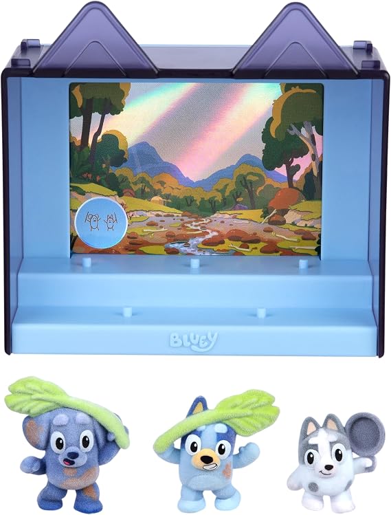 Bluey Fuzzies Episode Pack: Camping Collect 3 specially implanted collectible minifigures including 1 limited, display case, foil trading card and 50 minifigures with a collector's guide!