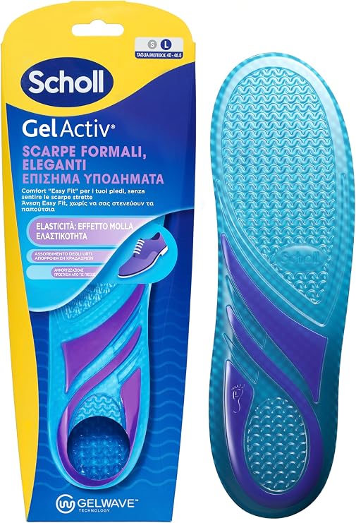 Dr. Scholl's GelActiv Stylish Slim Design Shoe Insoles for Daily Use with GelWave Shock Absorbing Technology,#39;'Easy Fit'' Comfort, No Feeling Tight Footwear, Size 6-12.5