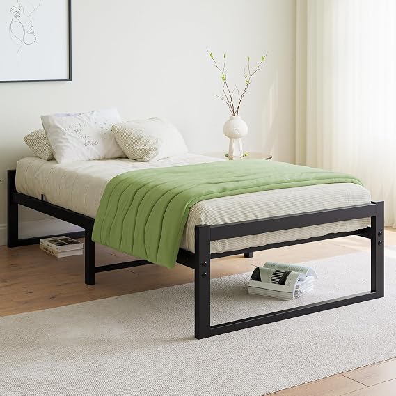 Single Bed Frame,Heavy Duty Metal Platform Bed Frame Single,Black
