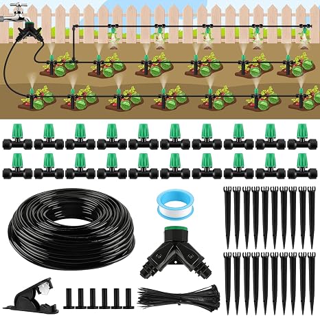 Kalolary 75FT Drip Irrigation System, Garden Watering System
