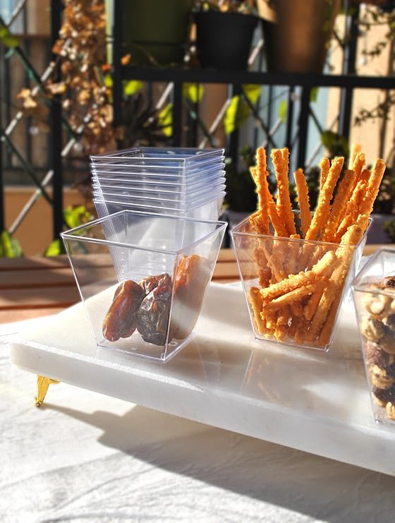 10 Adet 200 ml Mika Magnolya Kase Plastik Tatlı Sunum Kabı Dondurma Puding Meze Salata Cup