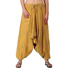 Whitewhale Mens Women Cotton Stripe Aladdin Loose Baggy Boho Hippie Harem Pants