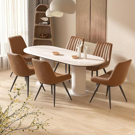 Hawthyhome Dining Chairs Set of 6 Brown