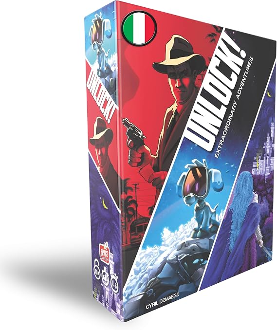 Asmodee - Unlock! Extraordinary Adventures, Board Game with App, Escape Room, 1-6 Players, 10+ Years, Italian Edition